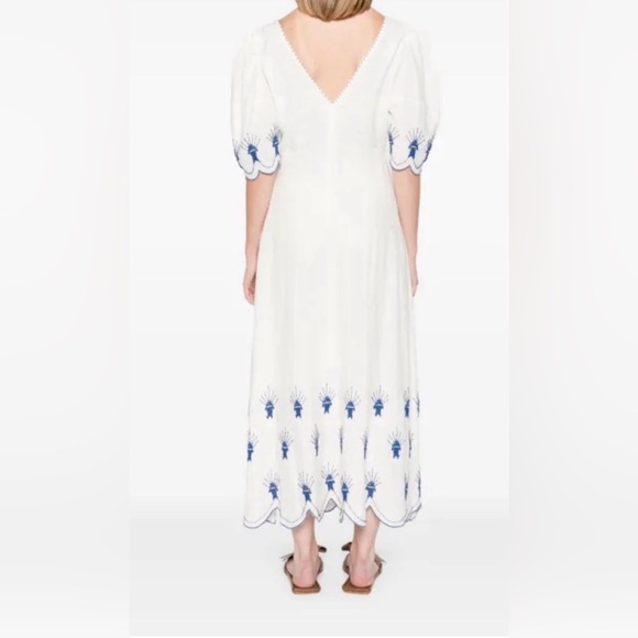 NWOT Farm Rio Sea of Fish Maxi - Beaded White Dress - Picture 2 of 5